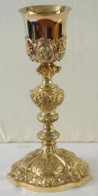 Antique solid silver gilt French Baroque Chalice